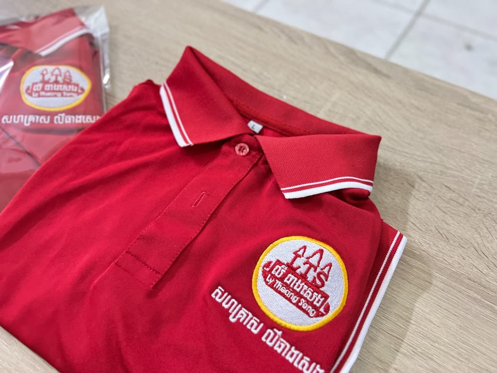 3D Logo Embroidery on Poly T-shirt